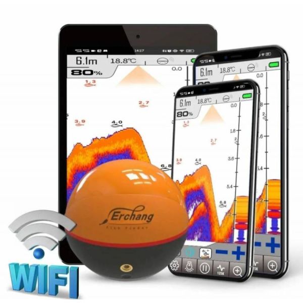 Рыболовный эхолот беспроводной. Рыболокатор Erchang F68 с WiFi