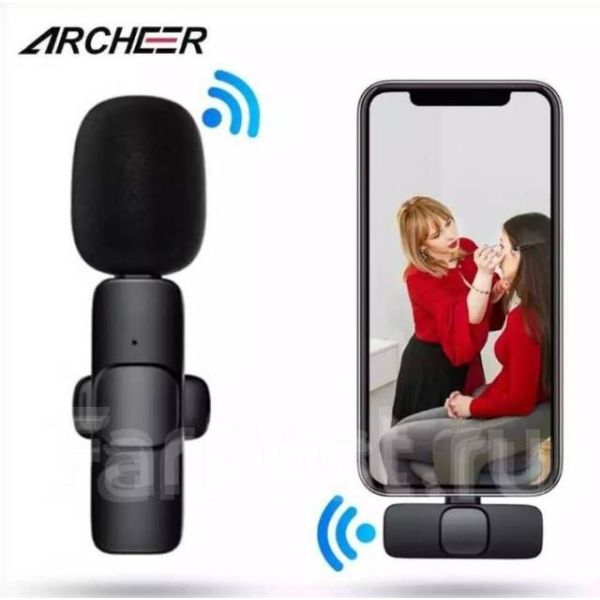 Беспроводной петличный микрофон,петличка для iPhone ТЕМ камеры k9 K8