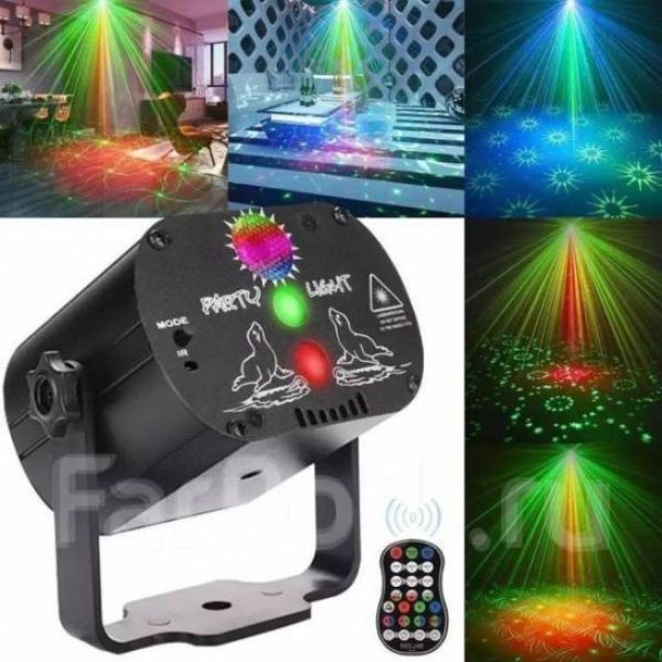 Светомузыка,диско проектор,проэктор лазерный,60 рисунков, цветомузыка