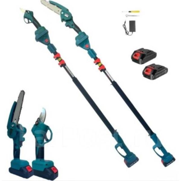 Аккумуляторный набор 3 в 1,цепная пила,секатор,штанга телескопическая