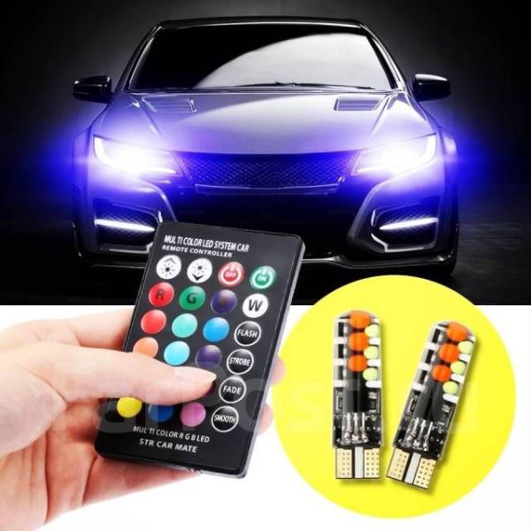 Лампочки габаритные, лампы в авто светодиодные с пультом стробоскоп