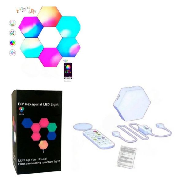 Модульный настенный светильник-соты. Умная подсветка RGB Светомузыка