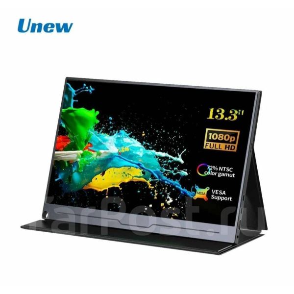 Монитор портативный для пк,ноутбука Unew 13,3 дюйма Гарантия