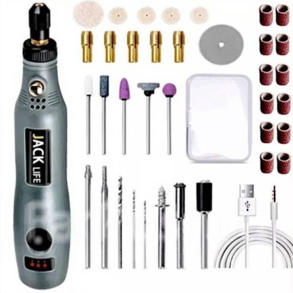 Аккумуляторный мини гравер с насадками,бормашина,набор для гравировки