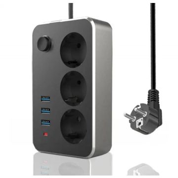 Сетевой удлинитель фильтр,4 розетки,3USB,переходник,220в,кабель
