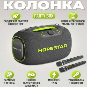 Колонка музыкальная портативная Hopestar Party Box 120Вт.