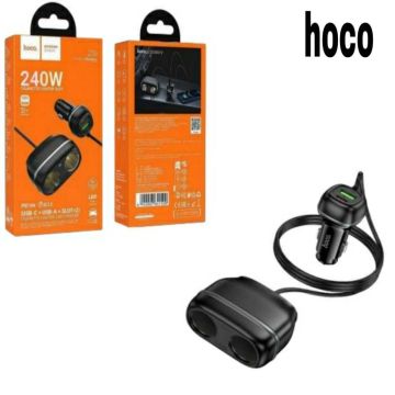 АЗУ разветвитель в прикуриватель 2 порта 240W Hoco Z59