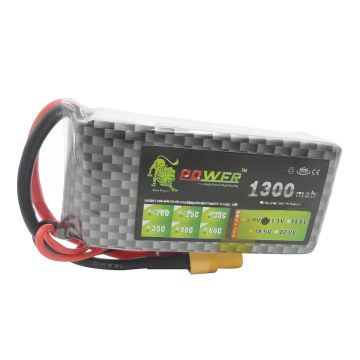 Аккумулятор Lipo power 1300mAh , 3S 1P, 11.1V 25c XT 60