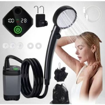 Душ походный портативный, аккумуляторный с цифровым дисплеем 6000мАч