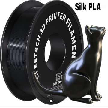 3D пластик для печати Geeetech PLA Silk нить 1,75мм. 1кг. Black