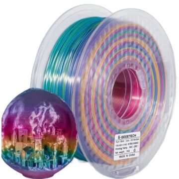 3D пластик Geeetech PLA Silk нить 1,75мм. 1кг. Многогоцветная Радужный