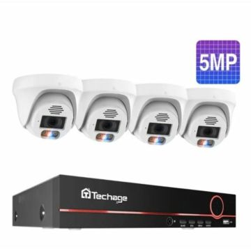 Система, комплект видеонаблюдения Techage 8CH 5MP POE 4 камеры