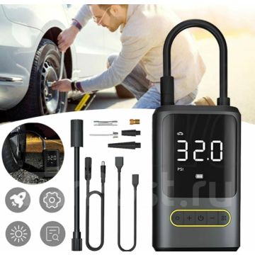 Автомобильный аккумуляторный компрессор, насос авто Barra 4000mAh