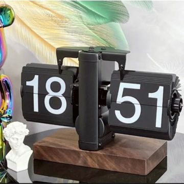 Часы настольные перекидные «Flip-Clock» чёрные
