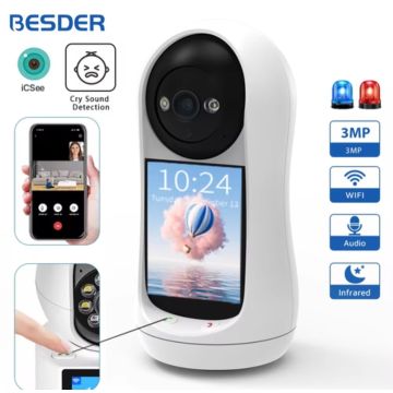 Камера видеонаблюдения с экраном монитором  Wi-Fi и умная видеоняня