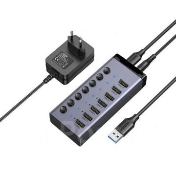 Концентратор USB-Хаб Ugreen СМ-481 USB 3-0 с питанием 12V