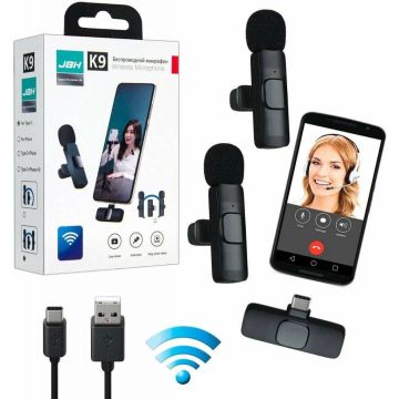 Беспроводной петличный микрофон, петличка Android type-c K9,двойной