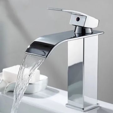 Смеситель для раковины, с водопадом, хром