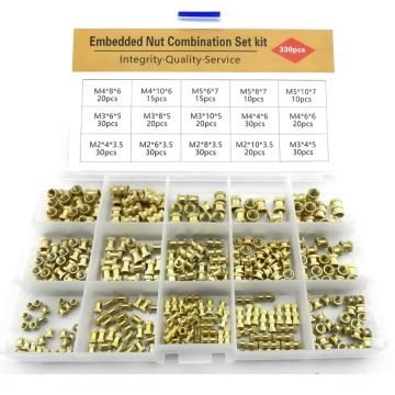 Гайки вплавляемые, набор латунных гаек 330шт