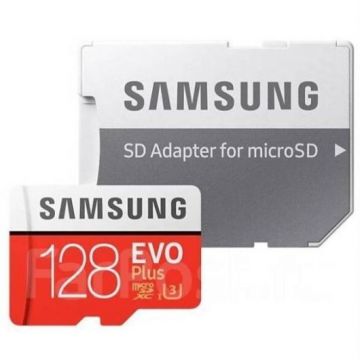Карта памяти Samsung EVO Plus 128GB microSD,ФЛЕШКА,sd адаптер