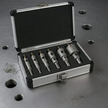 Коронки по металлу комплект 6шт 16 - 35 мм, в кейсе