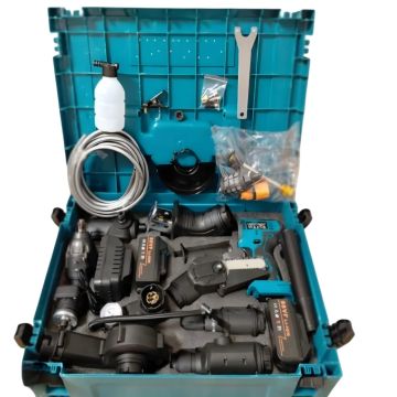 Набор аккумуляторного инструмента 9 в 1, модульный, в кейсе