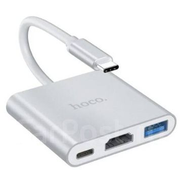 Переходник адаптер для Macbook Hoco HB14,хаб,hub,USB-C на USB3.0