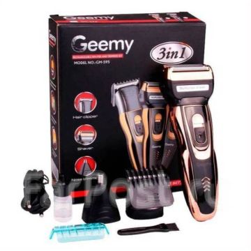 Машинка триммер для стрижки усов волос и бороды 3 в 1 Geemy GM-6650