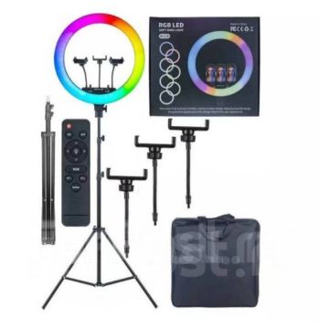 Кольцевая лампа цветная(мультиколор)RGB MJ45 (MJ18)45см