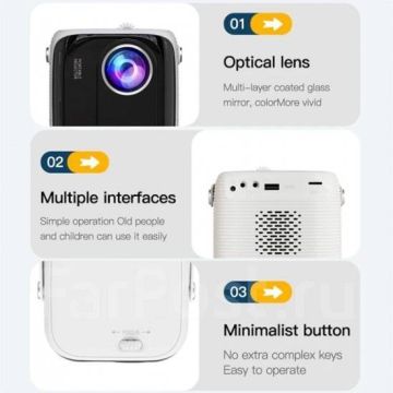 Мини WIFI проектор,кинотеатр UMIIO А007/08 5G,Android,видеопроектор