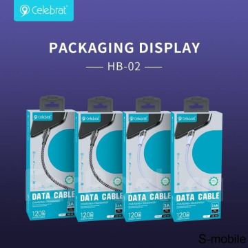 Зарядный кабель провод зарядка Celebrat,USB Lightning,1.2 метрА,2.4A
