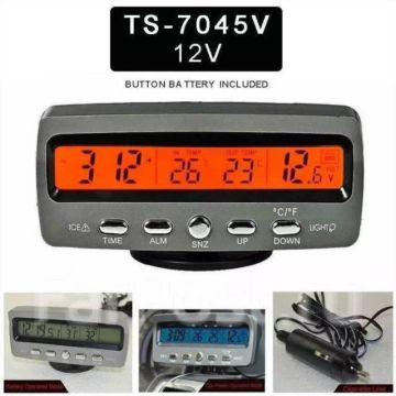 Автомобильные часы с термометром 12-24V вольтметром VST - 7045V