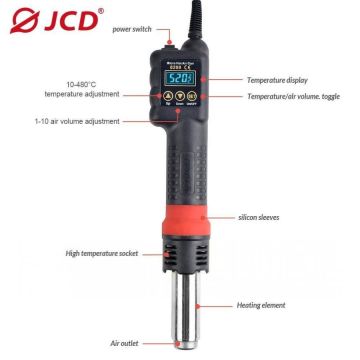 Паяльный тепловой воздушный фен,термофен,для пайки JCD 8208,750w