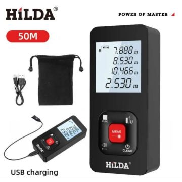 Лазерный Дальномер HilDA 50 м,измеритель расстояния,лазерная рулетка