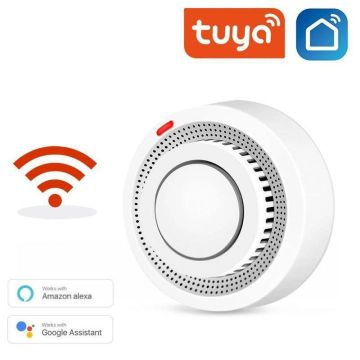 Умный датчик дыма Tuya автономный WiFi,извещатель пожарный