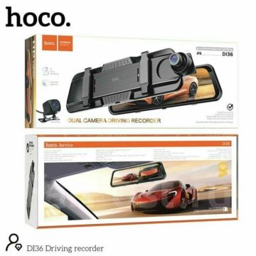Автомобильный видеорегистратор зеркало HOCO DI36 с двумя камерами