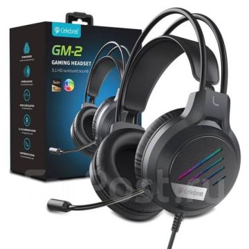 Проводные игровые наушники,гарнитура с микрофоном Celebrat GM-2