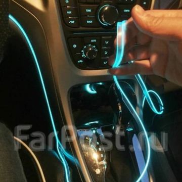 Подсветка салона ног,неоновая нить, декор,торпедо,интерьер неон 3 м