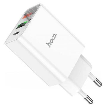 Сетевое зарядное устройство с дисплеем hoco C100A 20W