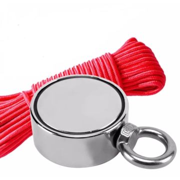 Магнит неодимовый Поисковый Односторонний F100 с верёвкой,45х18мм