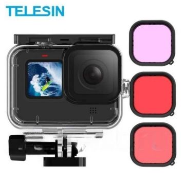 Кейс подводный Telesin для экшн камеры GoPro hero +фильтры
