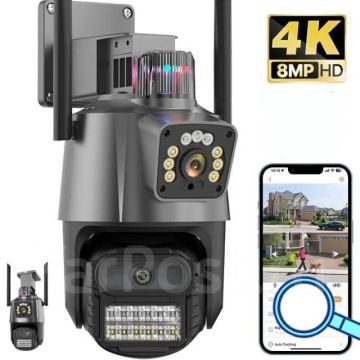 Камера видеонаблюдения уличная поворотная WIFI iCSee QQ-09 8мп