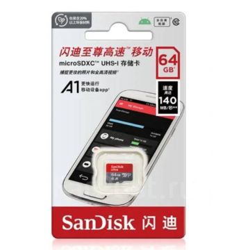 Карта памяти SanDisk флешка 64 GB Ultra micro SD 140MB/s A1 Class 10 Оригинал