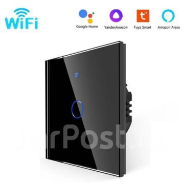 Выключатель умный сенсорный с Wi-Fi одноклавишный, Яндекс Алисой,Tuya