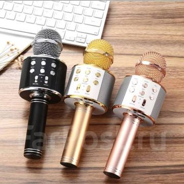 Мощный портативный bluetooth динамик колонка+ микрофон для караоке