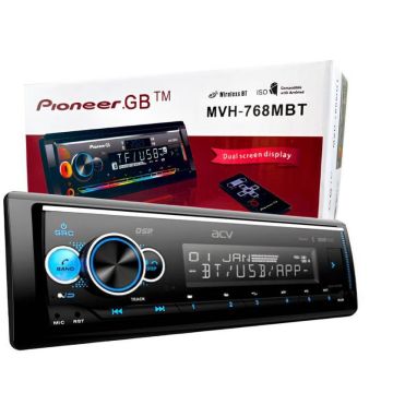 Магнитола автомобильная Pioneer MVH-768MBT 1din,автомагнитола 12V