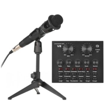 Внешняя звуковая карта V8 музыкальный микшер.Студийный звук.Микрофон