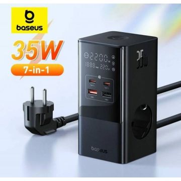 Сетевое зарядное устройство.Baseus Power Combo 7в1. 35W