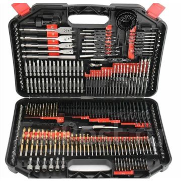 Набор для свёрл, бит DEDRA для дерева,металла,бетона 246шт.