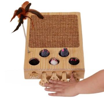 Игрушка для кошек.Когтеточка с игрушками с мышами 47x25x34см.